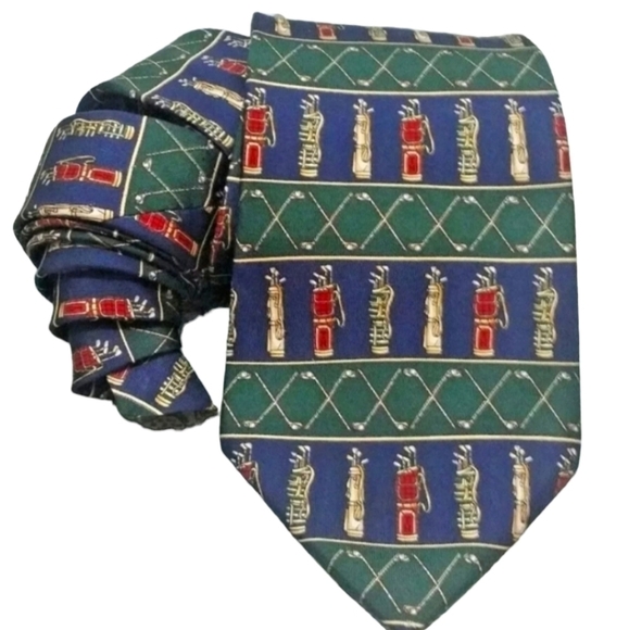 Tommy Hilfiger Grampa Men Necktie Golf Print - Picture 1 of 7